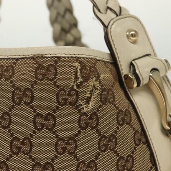 GUCCI GG Canvas Tote Bag Beige Gold - Picture 4 of 16
